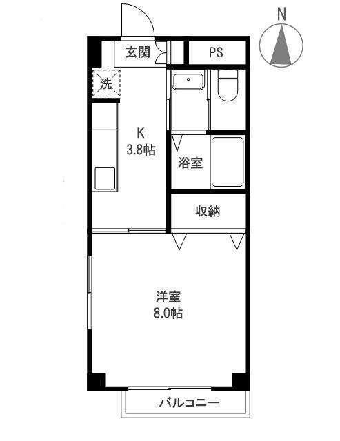 コーポラスSEIYOU(1K/3階)の間取り写真
