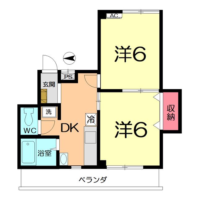 サンライズ大宮宮原(2K/1階)の間取り写真
