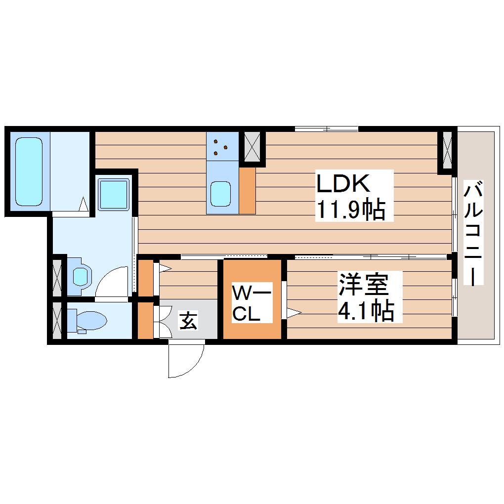 AVANCE(1LDK/2階)の間取り写真