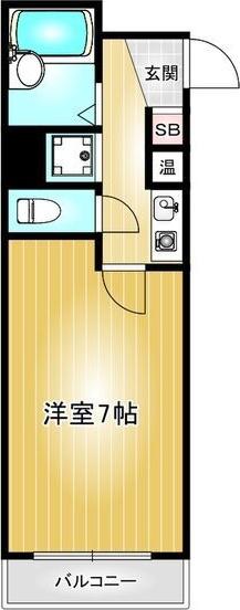 インペリアルルーム(1K/3階)の間取り写真