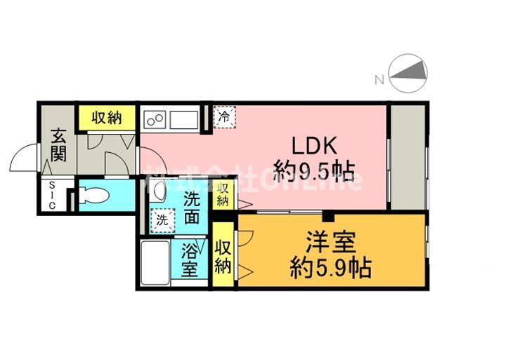 アドバンスグナーデ(1LDK/2階)の間取り写真