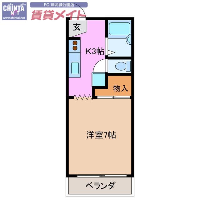小宮ハイツ(1K/1階)の間取り写真