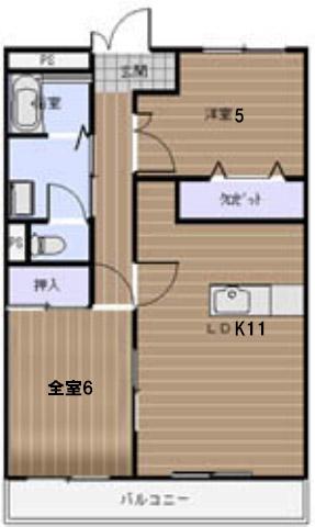 サン・オーレ奈良津(2LDK/2階)の間取り写真