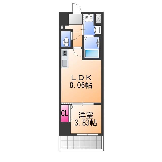 FREEDOM RESIDENCE堺寺地町(1LDK/4階)の間取り写真