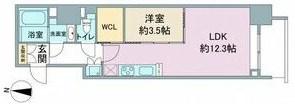 スリーアイランドタワー久屋大通(1LDK/4階)の間取り写真