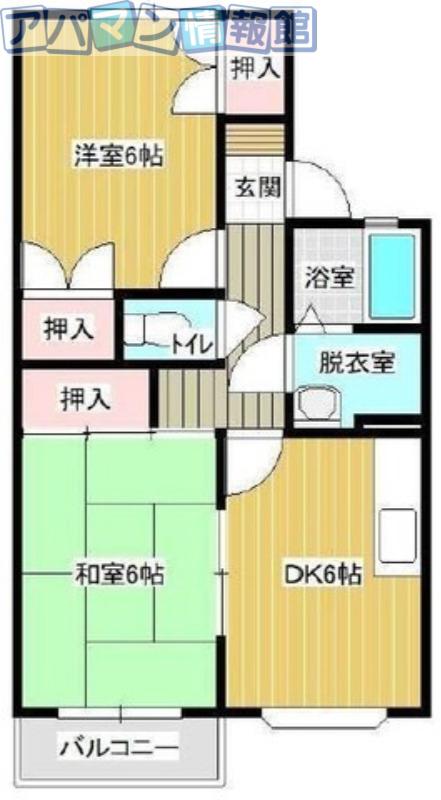 カルティエI(2DK/2階)の間取り写真