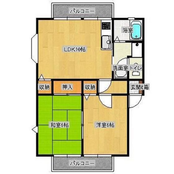 パストラル桃山(2LDK/2階)の間取り写真
