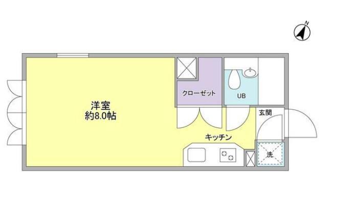 アルコすくも(ワンルーム/2階)の間取り写真