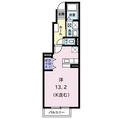 シュルマンドミール(ワンルーム/1階)の間取り写真