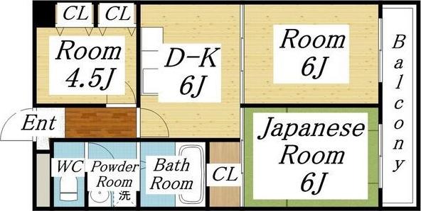 サンリッツ巽(3LDK/5階)の間取り写真