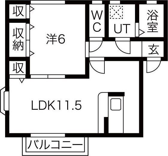 カームハイツIII(1LDK/2階)の間取り写真
