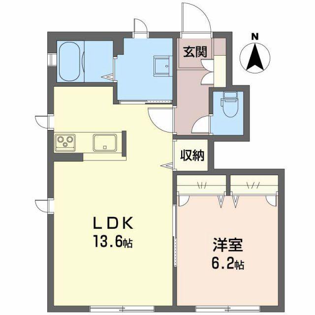 ディアスMJ(1LDK/1階)の間取り写真