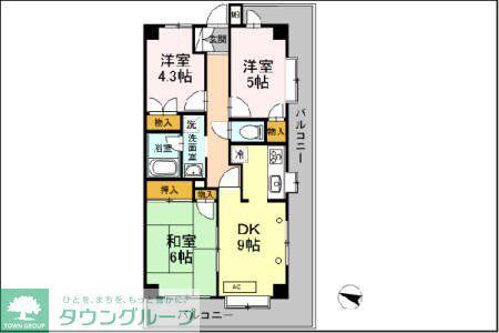 サニーハイツ村野(3DK/2階)の間取り写真