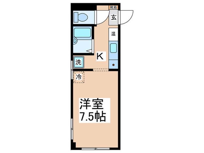 フラット5出来野(1K/3階)の間取り写真