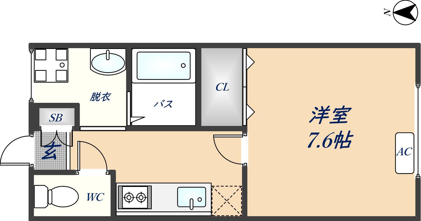瓢箪山大発マンション(1K/3階)の間取り写真