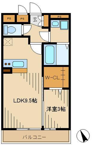 エスパシオ(1LDK/3階)の間取り写真