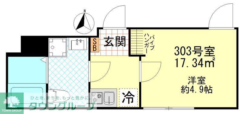 ポタッシュ川崎大師(ワンルーム/3階)の間取り写真