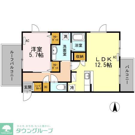 ウェルデンス江古田(1LDK/2階)の間取り写真