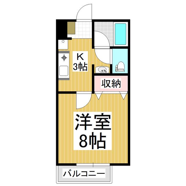 プルミエハイツB棟(1K/1階)の間取り写真