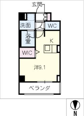 ABELIA(ワンルーム/2階)の間取り写真