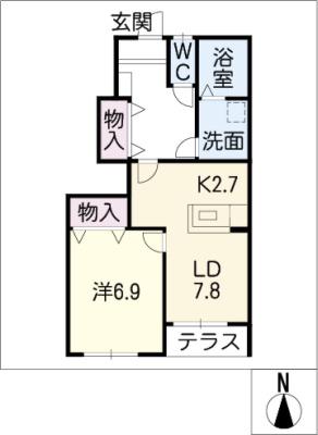 サンコート(1LDK/1階)の間取り写真