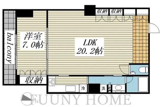 GRAN EBISU(1LDK/3階)の間取り写真