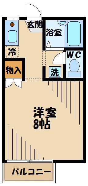 パークヒルズ高幡(1K/1階)の間取り写真