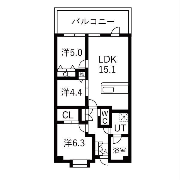 シティコート目黒(3LDK/1階)の間取り写真