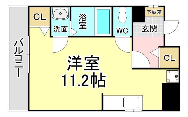 ドミール西小倉(ワンルーム/5階)の間取り写真