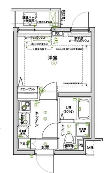 エスペルーモ上池台(1K/3階)の間取り写真