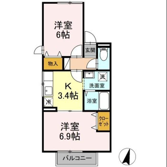 セジュールVIPIN II(2K/1階)の間取り写真