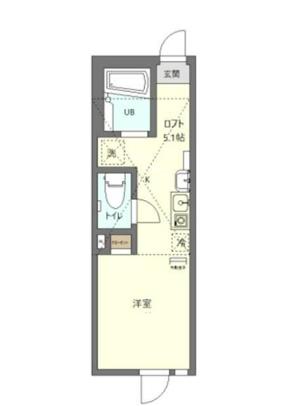 サンハイツ江戸川(1K/1階)の間取り写真