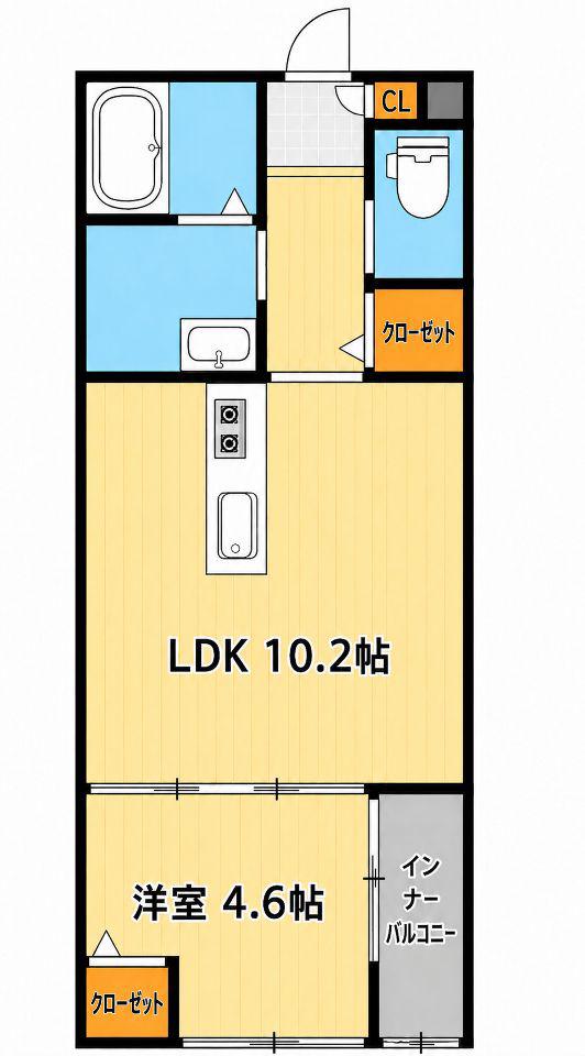 JR日豊本線 宮崎駅 徒歩28分 3階建 築2年(1LDK/3階)の間取り写真