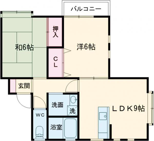 FELIS(2LDK/2階)の間取り写真