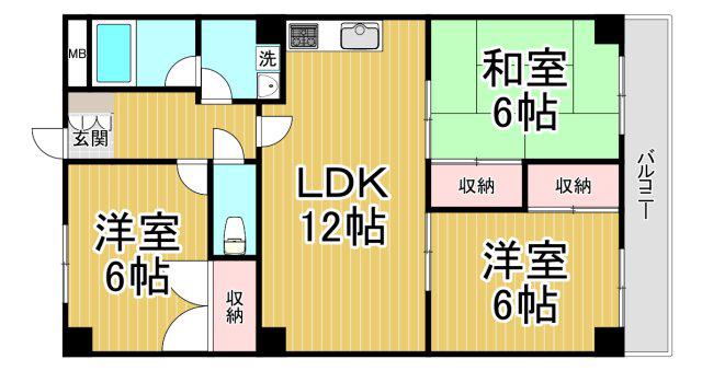 プランドール(3LDK/2階)の間取り写真