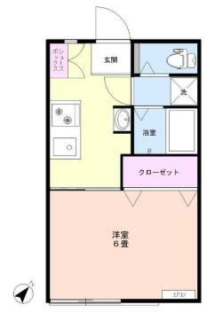 コーポ茂手木(1K/1階)の間取り写真