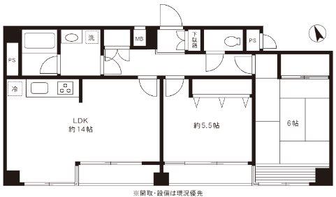 DRホームズ中野(2LDK/2階)の間取り写真