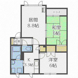 リッチビラ(2LDK/1階)の間取り写真