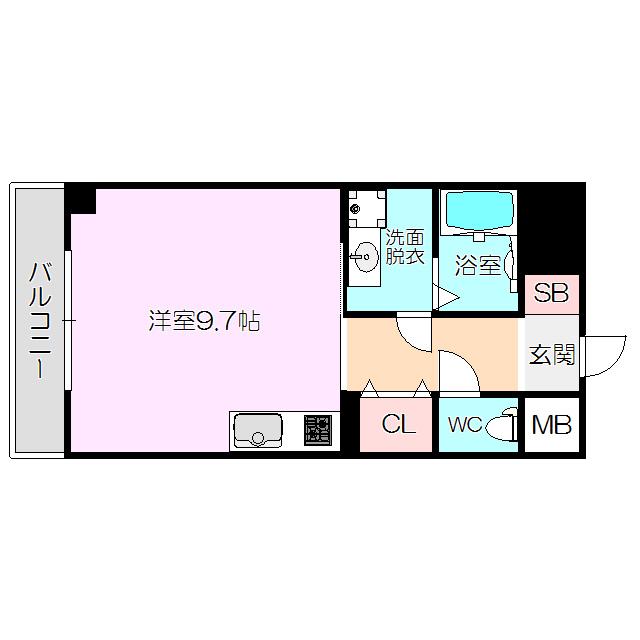 グローブ上新庄(ワンルーム/8階)の間取り写真