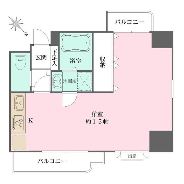 メロディハイム東帝塚山(ワンルーム/6階)の間取り写真