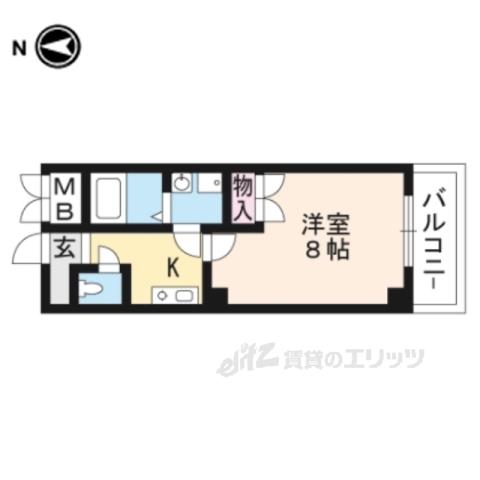 OHG長岡天神ビル(1K/4階)の間取り写真