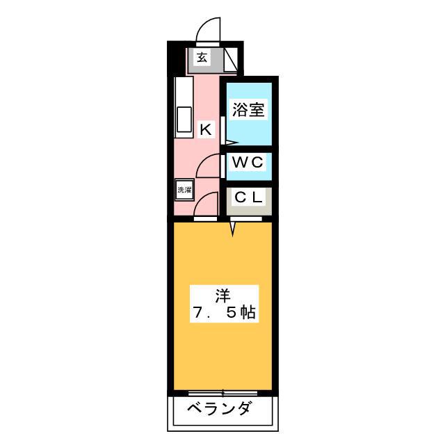 MFマンションII(1K/1階)の間取り写真