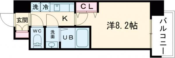 LIVIAZ KOBE SOLEIL(1K/7階)の間取り写真