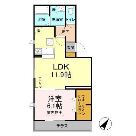 ノールメゾン南流山 I(1LDK/1階)の間取り写真