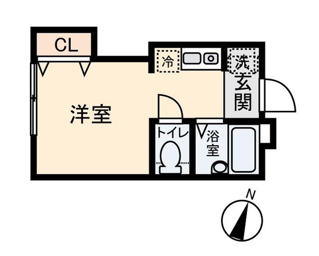 アペルタ(ワンルーム/1階)の間取り写真