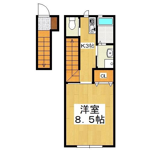 ORCA ANNEX(1K/2階)の間取り写真