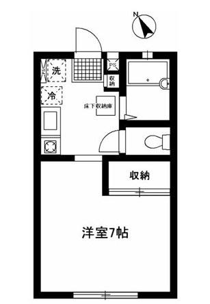 ハーモニー(1K/1階)の間取り写真