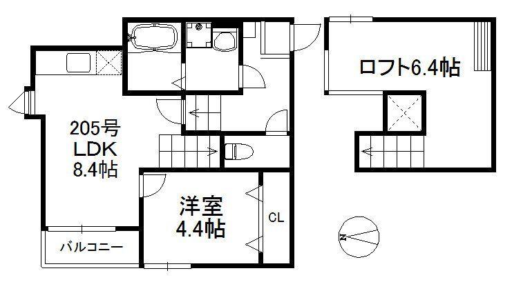 アットイーズ三苫駅前 441(1LDK/2階)の間取り写真