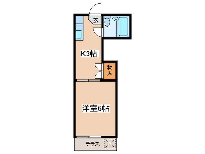 メゾンフロレアル(1K/1階)の間取り写真
