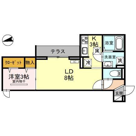 D-SERENO仙波町(1LDK/1階)の間取り写真
